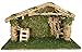 BANBERRY DESIGNS Nativity Crèche with Wood and Moss Accents – 9-inch High Wooden Stable for Nativity Scene Figurines – Christmas Holy Family Nativity Set Accessory