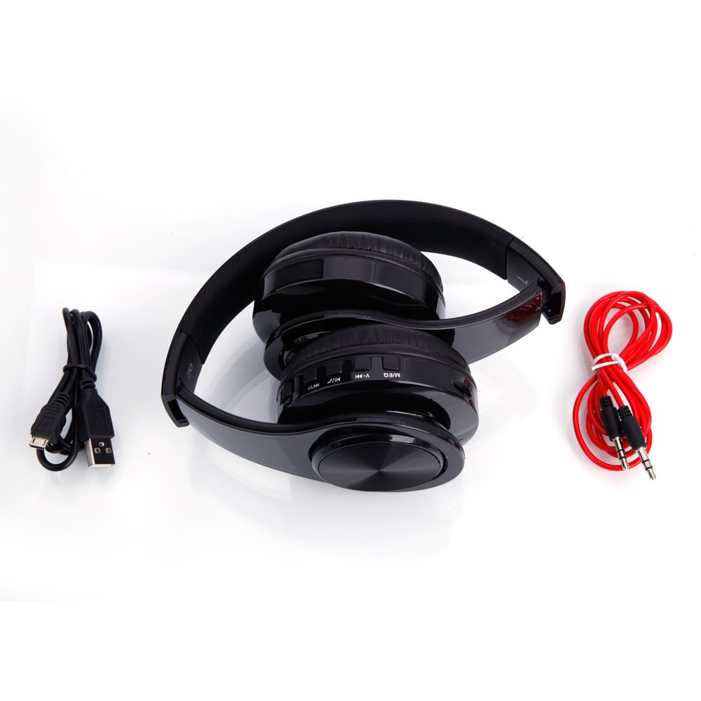 Acazon Wireless Bluetooth Over Ear Headphones, Hi-Fi Stereo Foldable Headset Earphones for iPhone/Android Phone/Tablet/iPad,US Stock (Black)