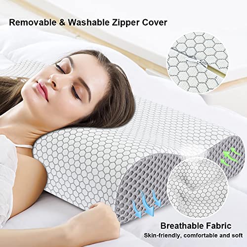 Memory Foam Pillow, Anvo Neck Contour Cervical Orthopedic Pillow for