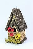 Handmade Edible Birdhouse- TALL DARK- Unique Reseedable Bird Feeder Wooden Birdhouse Covered w/ Birdseed- Made in the USA