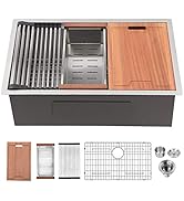 33 Kitchen Sink Undermount - Lordear 33" x 19" Undermount Sink 16 Gauge Stainless Steel Deep Sing...