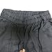 Aeneontrue Women's 100% Linen Capri Pants Casual Patchwork Cropped Trousers with Elastic Waist Gray L