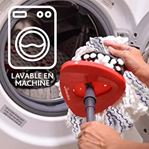 Vileda Turbo 3-in-1 Complete Floor Wash Kit - New Generation of Microfibre Pad 3 in 1 - Mop with Rotating System + Pedal Bucket