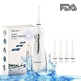 Water Flosser, Wuuynn Professional Cordless Dental Oral Irrigator Portable and Rechargeable IPX7 Waterproof 3 Modes Water Flossing with 4 Jet Tips for Home, Travel, Braces and Bridges Care
