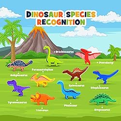 IPOURUP Dinosaur Toys for Kids 3-5: Wooden Stacking