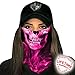 Salt Armour Face Mask Shield Protective Balaclava Bandana Microfiber Tube Neck Warmer (Pink Crow Skull)