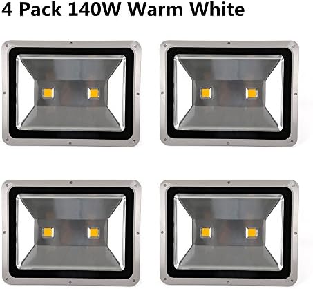 Richday 4Pack 140W LED Flood Light 120V Outdoor Waterproof Security Light Flood Fixture 3500k Warm White