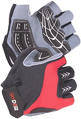 SKYDEER Ventilated Workout Gloves with Gel Padding and Deerskin Leather Suede Palm for Training, Fitness, Exercise, Weight Lifting, Gym, Cross Training, Cycling