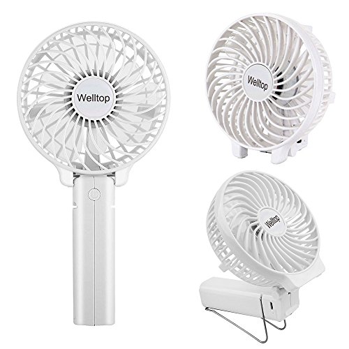 Welltop mini handheld fan rechargeable battery operated fan porta…