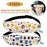 Packs of 2 Toddler Car Seat Neck Relief and Head Support, Pillow Support Head Band Easy Installation On Most Convertible Seats and Safety to Babies and Kids(Bear)