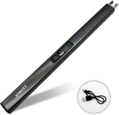Zanmuk Candle Lighter Electric USB Plasma Arc Lighter Grey