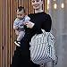 Hafmall Diaper Bag Backpack Waterproof Multi-Function Travel Bags, Large Capacity and Durable Backpack with Stroller Straps (Black & White Stripes)