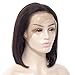 AllHairz Bob Haircut Style Lace Front Wigs Human Hair for Black Women Brazilian Virgin Human Hair Short Wigs 150 Density Slightly Bleached Knots Straight Glueless Lace Wig (10 Inches, Lace Front Wig)