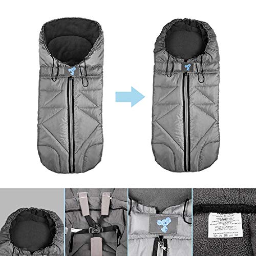 Lemonda Winter Outdoor Tour Waterproof Baby Infant Stroller Sleeping Bag Warm Footmuff Sack,Anti-Kicking Sleeping Nest,Wearable Stroller Blanket (Grey)