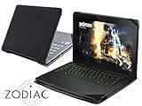 Navitech Black Real Leather Folio Case Cover Sleeve For The Razer Blade 14