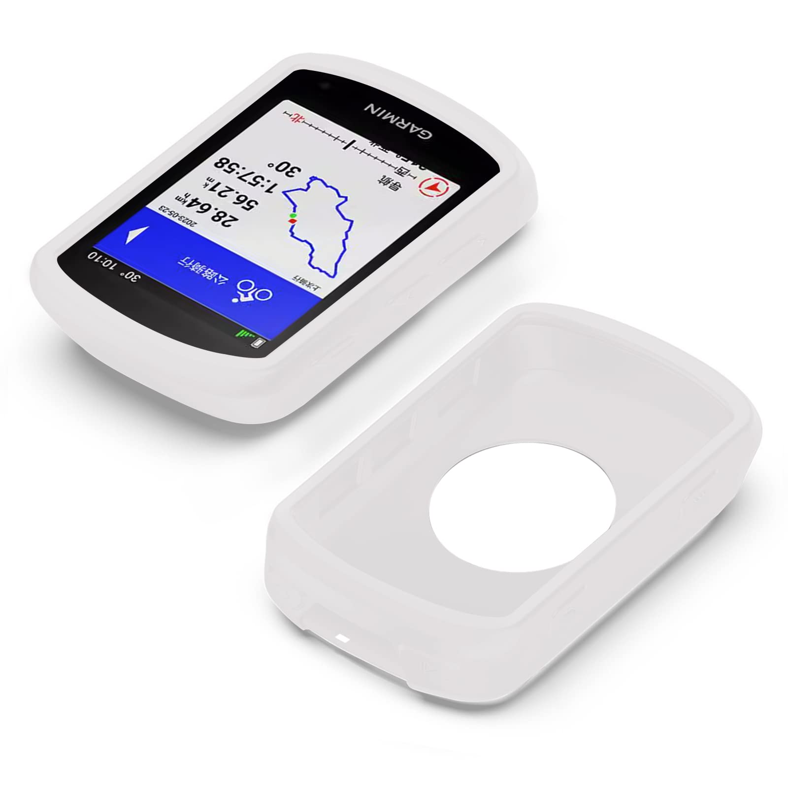 Case Compatible with Garmin Edge 540/840 Soft Silicone Cover GPS Bike Computer Accessories Protective Film White