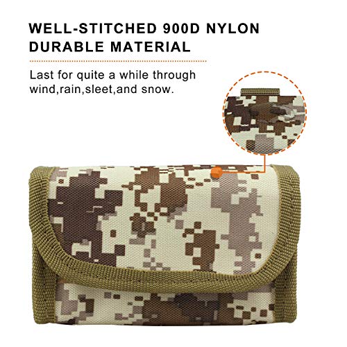 Kosibate Tactical Molle Dual Double Pistol 15mm Mag Magazine Pouch Close Holster(Desert Camo)
