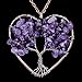 sedmart Tree of Life Amethyst Pendant Vintage Ancient Copper Wisdom Purple Heart Gemstone Necklace Birthstone Jewelry