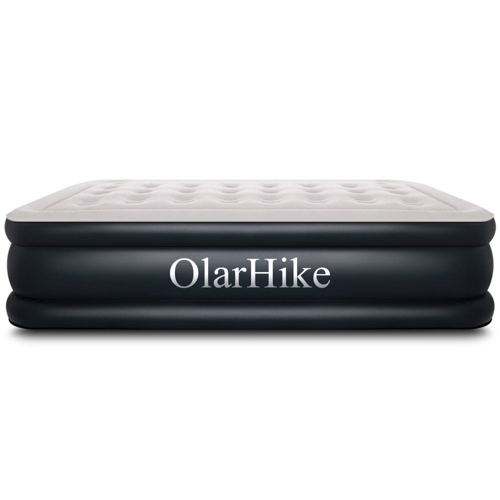 OlarHike Queen Air Mattress with Builtin Pump for Guests, Inflatable