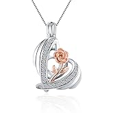 LGSY 925 Sterling Silver Rose Flower Heart Cage Pendants Crafting Charm for DIY Necklace Bracelet Jewelry Making