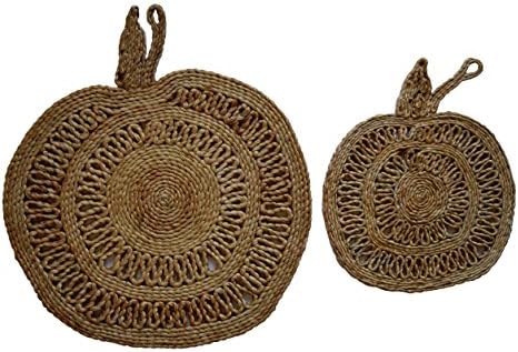 Toockies Natural Jute Apple Trivets (Set of 2),, Natural