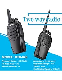 olywiz htd826 largo alcance Walkie Talkie 2 W GMRS de mano radio de dos vías, 16 canales) Juego de 4