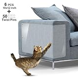 IN HAND Furniture Scratch Guards, X-Large Premium Flexible Vinyl Cat Couch Protector Guards with Pins for Protecting Your Upholstered Furniture, Cat Scratch Deterrent Pad, 18" L X 12" W