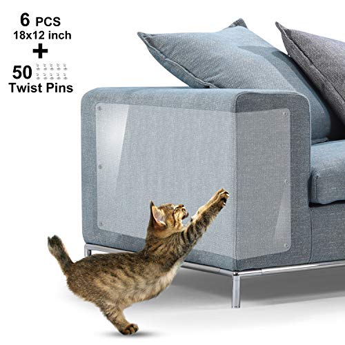 IN HAND Furniture Scratch Guards, X-Large Premium Flexible Vinyl Cat Couch Protector Guards with Pins for Protecting Your Upholstered Furniture, Cat Scratch Deterrent Pad, 18" L X 12" W