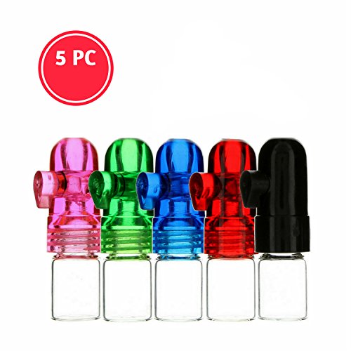 S&D deal 5-Pack Acrylic Snuff Bullet 3g Glass Vial Snuff Snorter