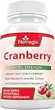 Cranberry Concentrate 500mg Urinary Tract Health - 120 Softgels - 25,000mg Equivalent of Cranberry Fruit Fortified with 120mg Vitamins C and Natural 5IU Vitamin E