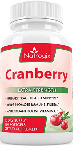 Cranberry Concentrate 500mg Urinary Tract Health - 120 Softgels - 25,000mg Equivalent of Cranberry Fruit Fortified with 120mg Vitamins C and Natural 5IU Vitamin E Cranberry Concentrate 500mg Urinary Tract Health - 120 Softgels - 25,000mg Equivalent of Cranberry Fruit Fortified with 120mg Vitamins C and Natural 5IU Vitamin E