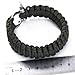 Leegoal Outdoor Paracord Survival Bracelet with Zinc Alloy Bow Shackle,Atrovirens