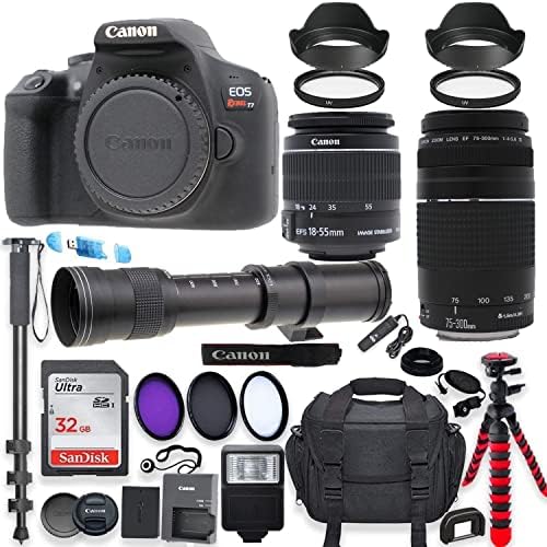 Canon EOS Rebel T7 DSLR Camera with 1855mm is II Lens Bundle + Canon