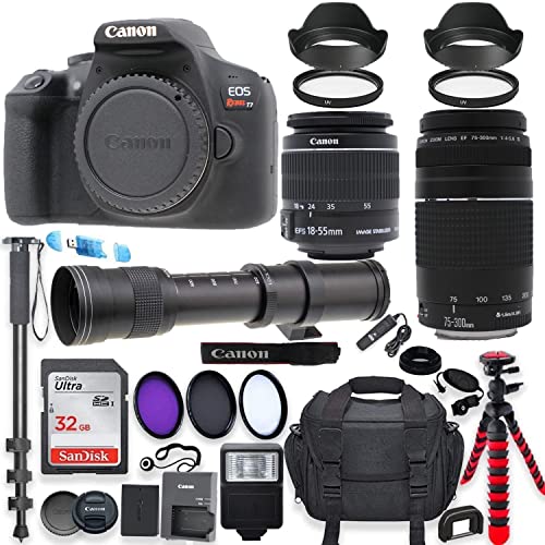 Canon EOS Rebel T7 DSLR Camera with 1855mm is II Lens Bundle + Canon