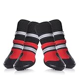 Petacc Dog Shoes Waterproof Dog Boots Anti-slip Snow Boots Warm Paw Protector for Dog in Winter Size S