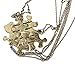 LUX ACCESSORIES 5 Puzzle Shaped Friendship Words Necklace Always Together Never Apart (Burnish Gold)