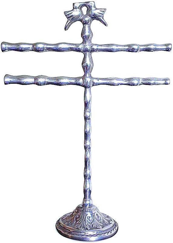 HRH Prestige Jewelry Organizer Stand - Mexican Inspired Jewelry Display, Necklace Organizer, Bracelet Holder, Necklace Tree, Stunning Premium Pewter Jewelry Organizer Rack Tower Display