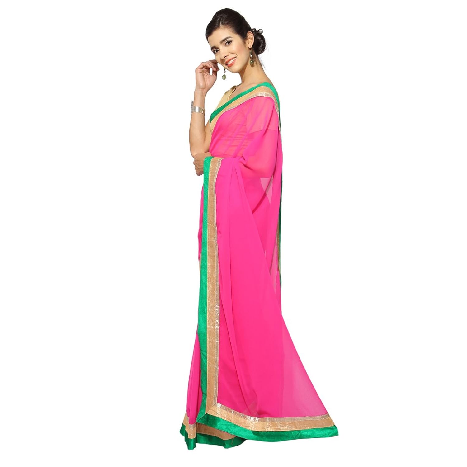 florence women's georgette saree (fl-11979)