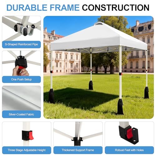 WEIZE 10x10 Pop Up Canopy Tent with 1-Button Setup, UV Protection & Wheeled Bag for Easy Outdoor Events image 18