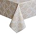 ColorBird Elegant Moroccan Tablecloth Waterproof Spillproof Polyester Fabric Table Cover for Kitchen Dinning Tabletop Decoration (Rectangle/Oblong, 60 x 84 Inch, Khaki)
