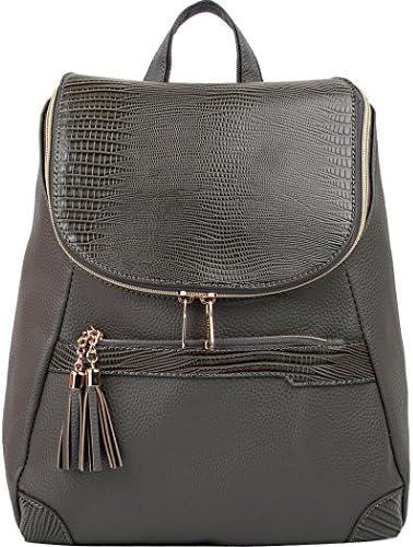 Copi Women's Fashion bags Lovely, feminine Round zipper Design Small Backpacks purse Gray
