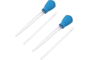 LIGHUFEIC 2 Pack Coral Feeder Waste Cleaner Fish Tank Dropper,Long Acrylic Coral Feeder for Marine Fish & Reef Aquarium with Extension Tube - Accurate Dispensing Spot(Blue)