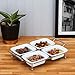 Serving Tray for Parties - 4 Small Tray Serving Platter - White Ceramic Compartment Bowls for Food, Parties, Snacks, Condiments, Appetizers - Four Removable 4 x 4.75 inch Trays