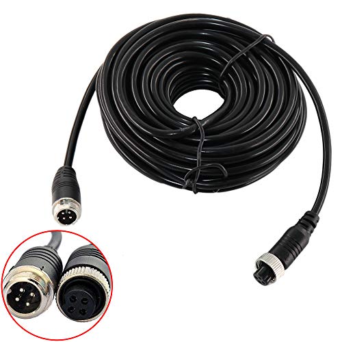 Eway 10m/33ft 4-Pin Video Car Backup Camera Connector Extension Cable Cord Auto Safety Waterproof Shockproof for 12V/24V Bus Truck Trailer RV for Reverse Rear View Backup Camera Monitor System