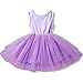 NNJXD Girl Shinny Stripe Baby Girl Printed Tutu Dress Size (100) 2-3 Years Gold&Purple