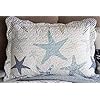 North End Decor Starfish Reef Coastal Quilt, King 3-Piece Bedding Sets, 110"x96", White