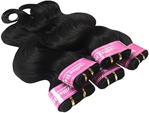King Love Star Brazilian Virgin Hair 5 Bundles 18" 20" 22" 24" 26" a Lot Virgin Brazilian Hair Tissage Bresilienne 4a Brazillian Body Wave Human Hair Weave 250g (18" 20" 22" 24" 26", black)