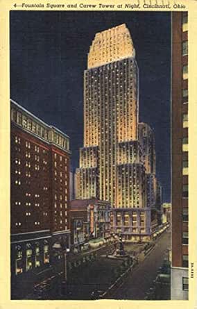 Fountain Square And Carew Tower At Night Cincinnati Ohio Oh Original Vintage Postcard At Amazon S Entertainment Collectibles Store