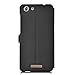 BLU Energy X2 Case, IVSO BLU Energy X2 Case [View Window] [Full Range Protection] Linen Texture Slim Leather Case Cover for BLU Energy X2 Phone (Black)