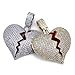 TOPGRILLZ Bubble Broken Heart Pendant Necklace 14K Gold Plated Lab Diamond Iced Out Chain for Men Women Sad Jewelry